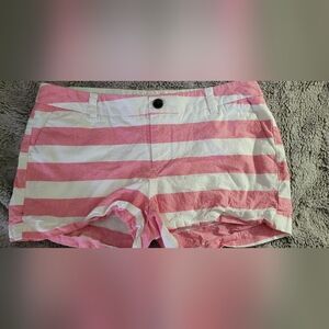 Merona Pink and White Striped Women Shorts